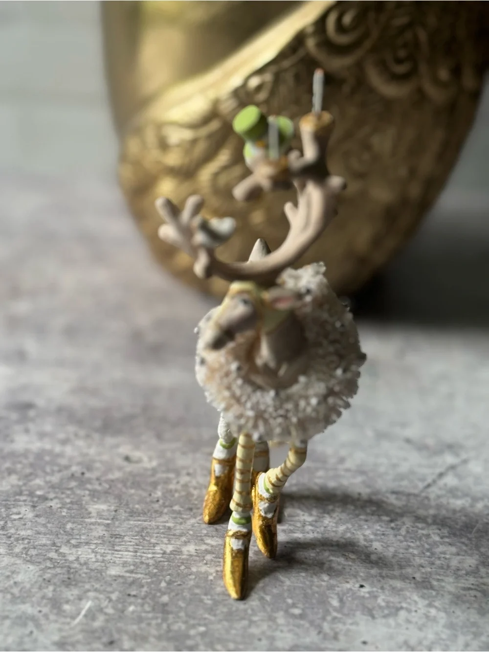 Mackenzie Childs Patience Brewster  Moonbeam Prancer Reindeer Mini Ornament